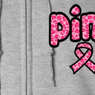 Breast Cancer Pink Ribbon Awareness Full Zip Hoodie