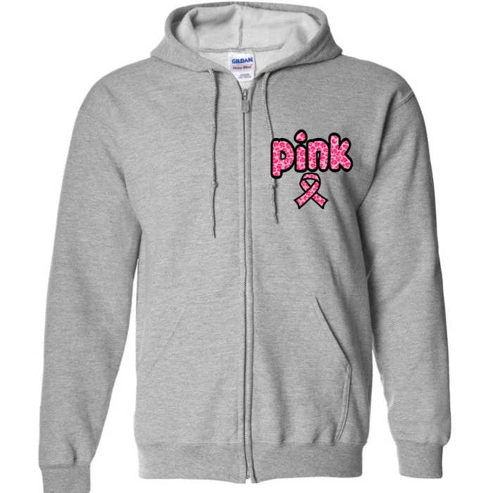 Breast Cancer Pink Ribbon Awareness Full Zip Hoodie