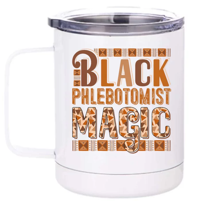 Black Costume Phlebotomist Proud Black History Month Front & Back 12oz Stainless Steel Tumbler Cup