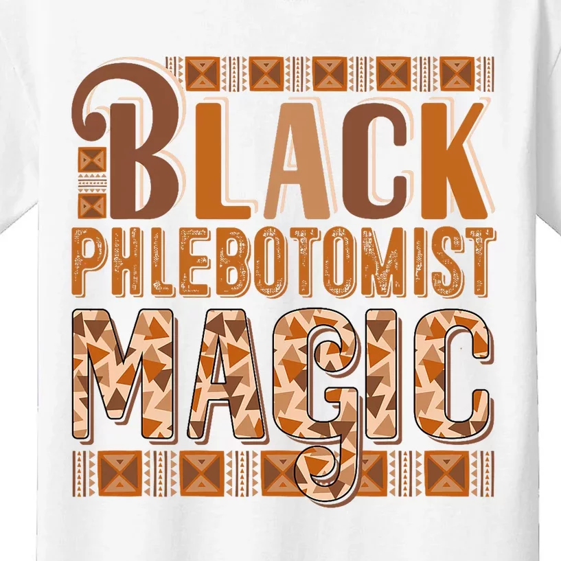 Black Costume Phlebotomist Proud Black History Month Kids T-Shirt