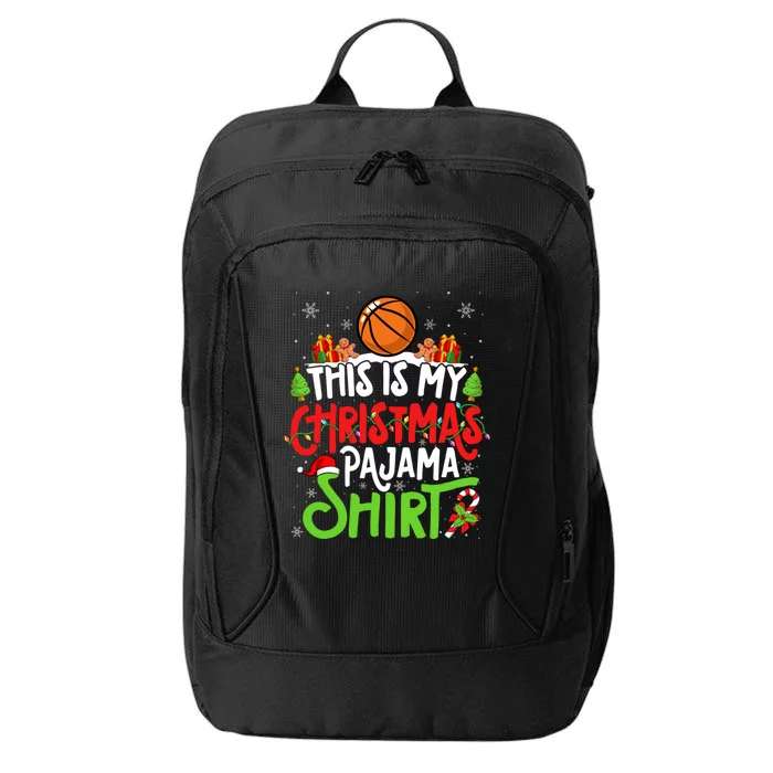 Basketball Christmas Pajama Meaningful Gift Xmas Party Basketball Gift City Backpack