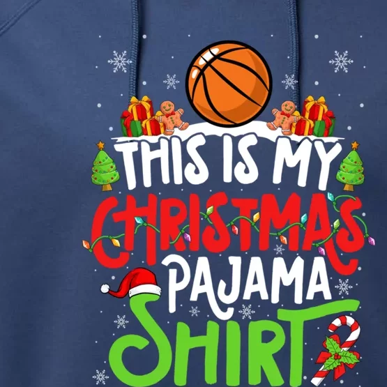 Basketball Christmas Pajama Meaningful Gift Xmas Party Basketball Gift Performance Fleece Hoodie