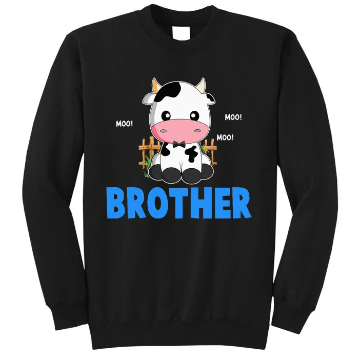 Brother Cow Print Black & White Loves Cows Tall Sweatshirt