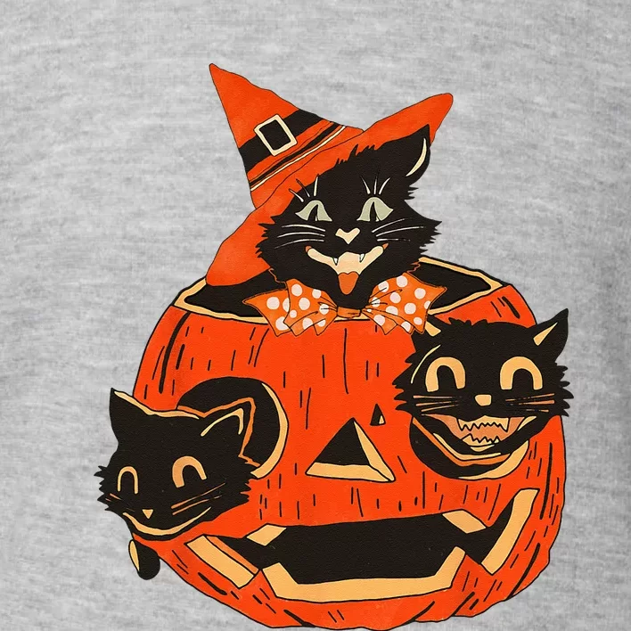 Black Cats Pumpkin Carved Jack O Lantern Halloween Toddler Sweatshirt