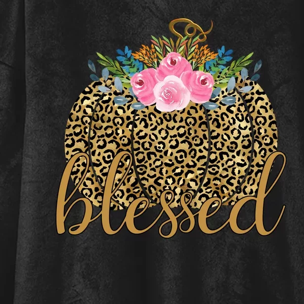 Blessed Cheetah Pumpkin October Hooded Wearable Blanket