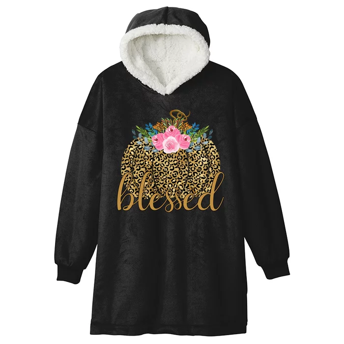 Blessed Cheetah Pumpkin October Hooded Wearable Blanket