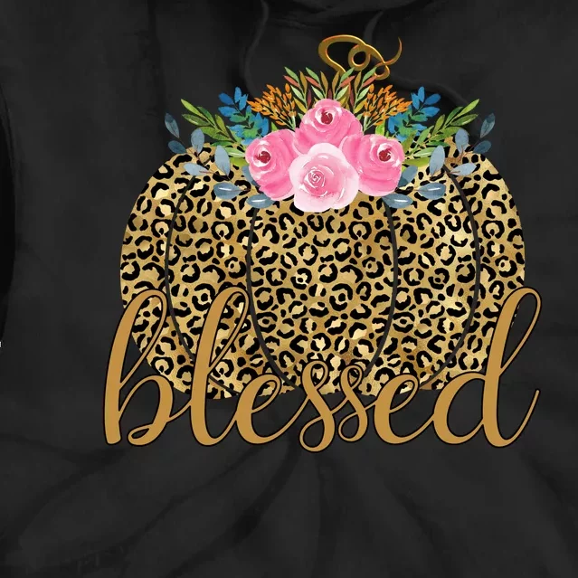 Blessed Cheetah Pumpkin October Tie Dye Hoodie