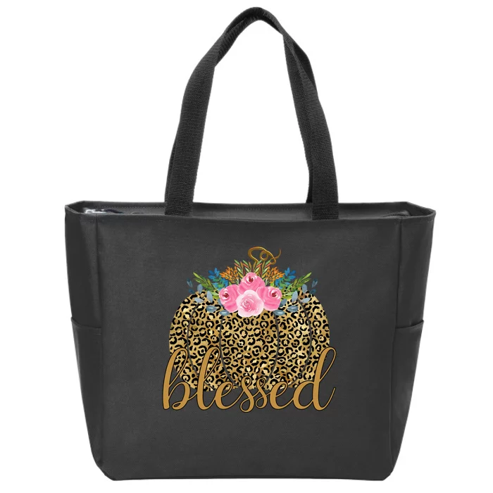 Blessed Cheetah Pumpkin October Zip Tote Bag