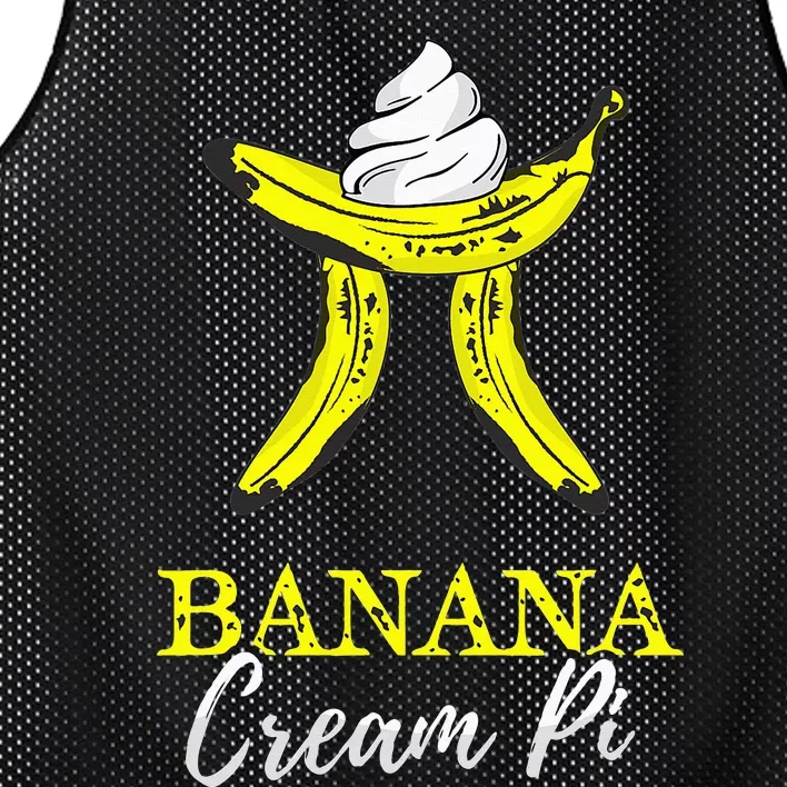 Banana Cream Pie Funny Pi Day Pun Math Symbol 3.14 March 14 Mesh Reversible Basketball Jersey Tank