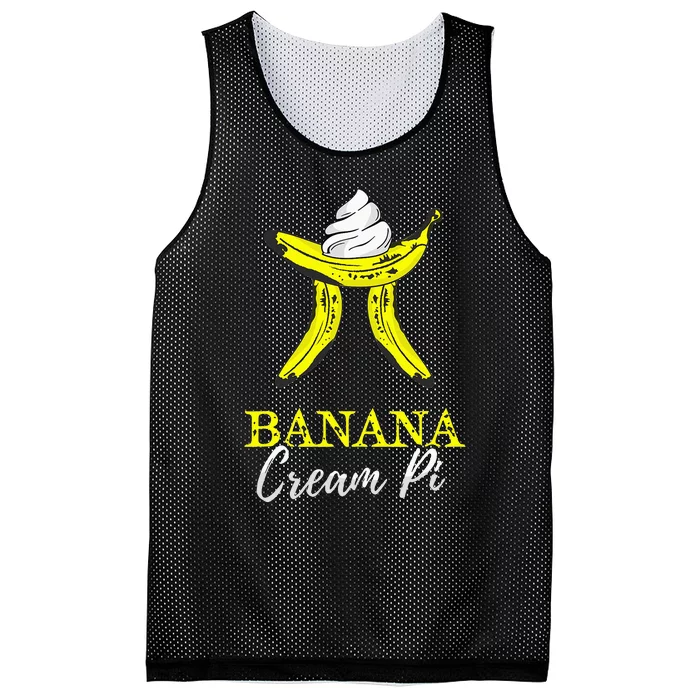 Banana Cream Pie Funny Pi Day Pun Math Symbol 3.14 March 14 Mesh Reversible Basketball Jersey Tank