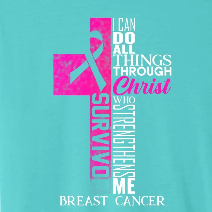 Breast Cancer Pink Ribbon Survivor For Christian Cross ChromaSoft Performance T-Shirt