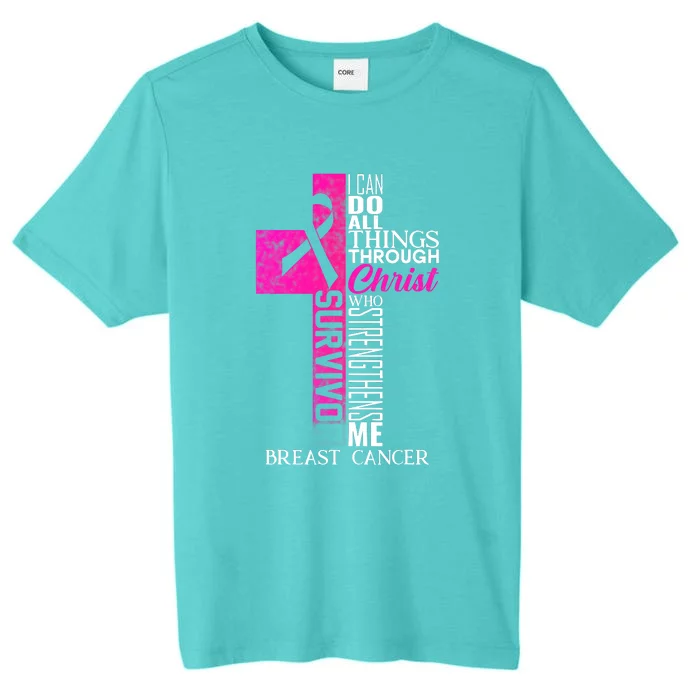 Breast Cancer Pink Ribbon Survivor For Christian Cross ChromaSoft Performance T-Shirt