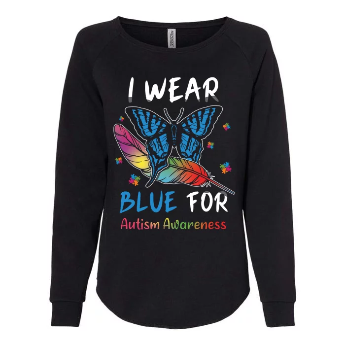 Butterfly Colorful Puzzle April Blue Utism Awareness Gift Womens California Wash Sweatshirt