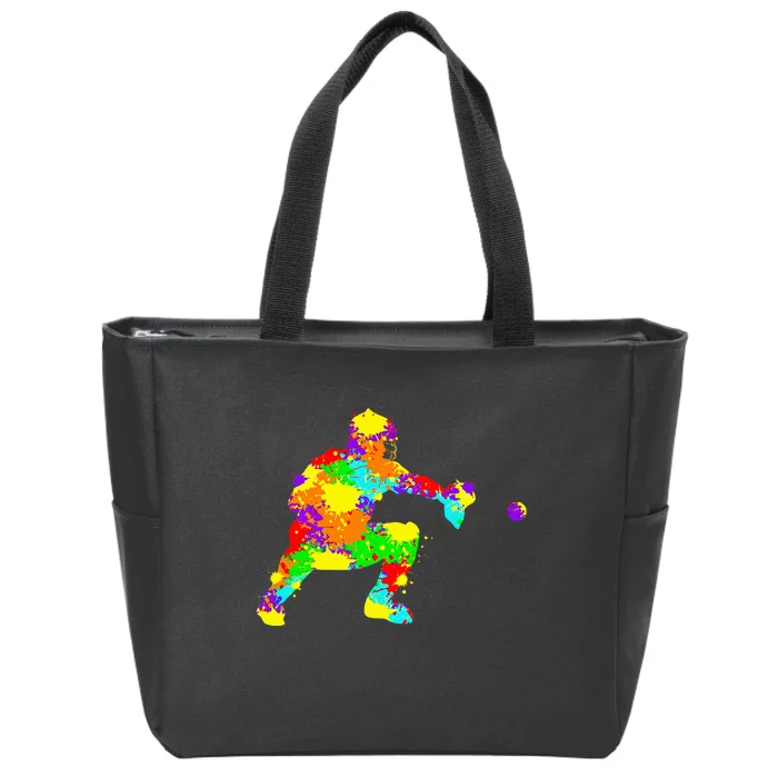 Baseball Catcher Player Zip Tote Bag