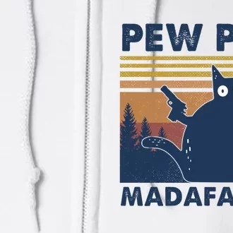 Black Cat Pew Pew Madafakas Full Zip Hoodie