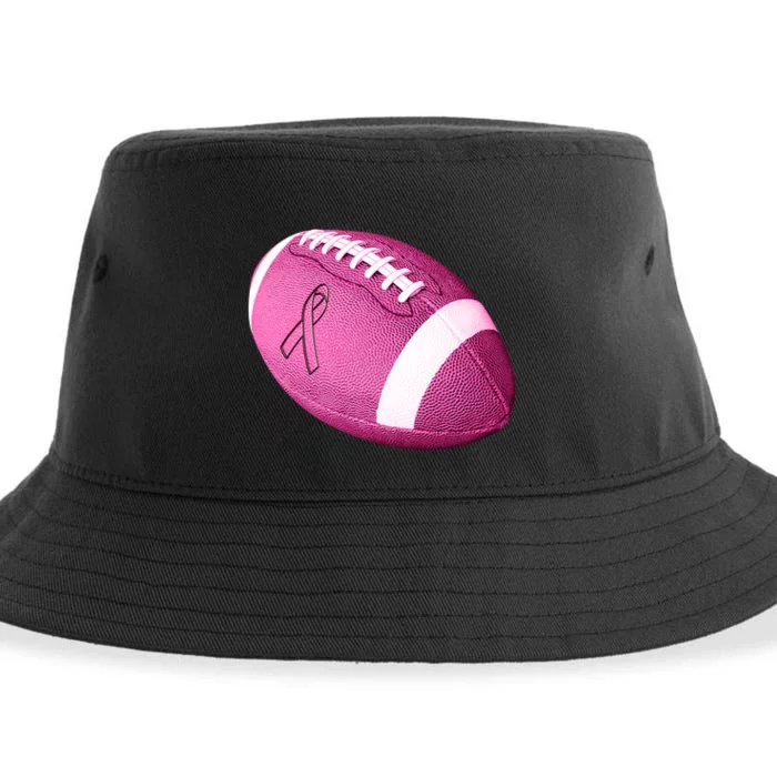 Breast Cancer Pink Football Sustainable Bucket Hat