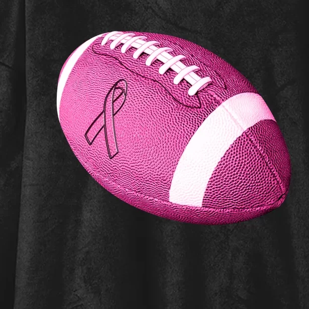 Breast Cancer Pink Football Hooded Wearable Blanket