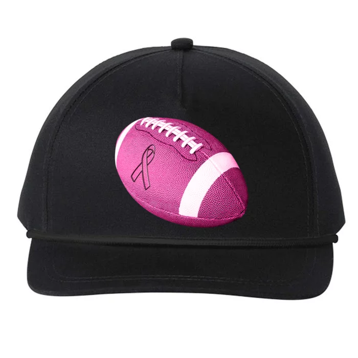 Breast Cancer Pink Football Snapback Five-Panel Rope Hat