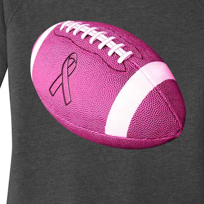 Breast Cancer Pink Football Women's Perfect Tri Tunic Long Sleeve Shirt