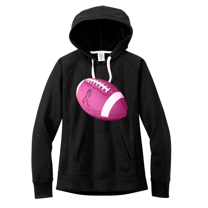 Breast Cancer Pink Football Women's Fleece Hoodie