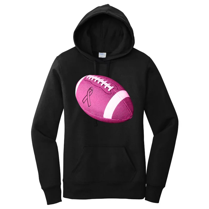 Breast Cancer Pink Football Women's Pullover Hoodie