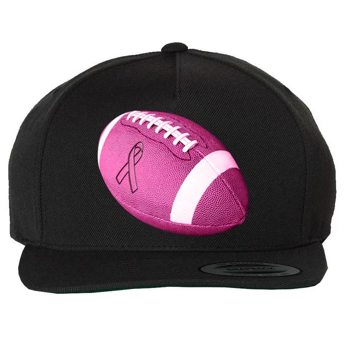 Breast Cancer Pink Football Wool Snapback Cap