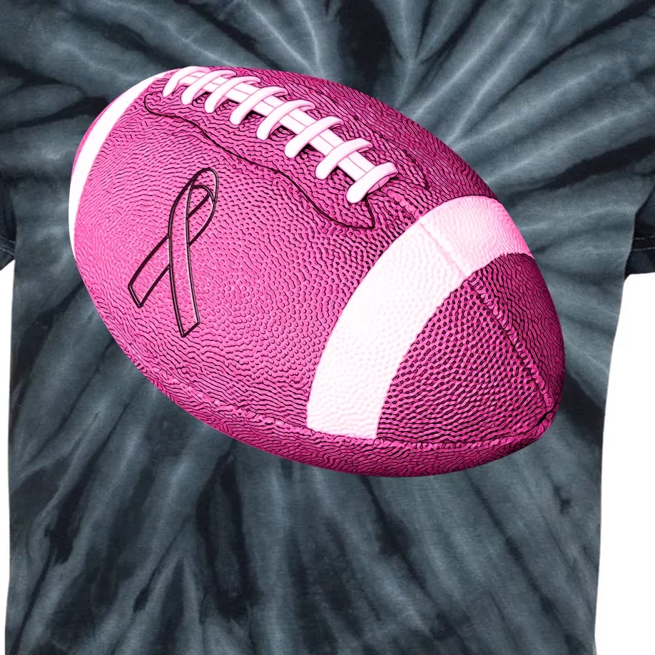 Breast Cancer Pink Football Kids Tie-Dye T-Shirt