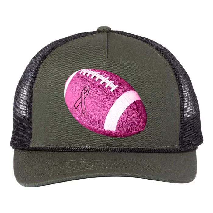 Breast Cancer Pink Football Retro Rope Trucker Hat Cap