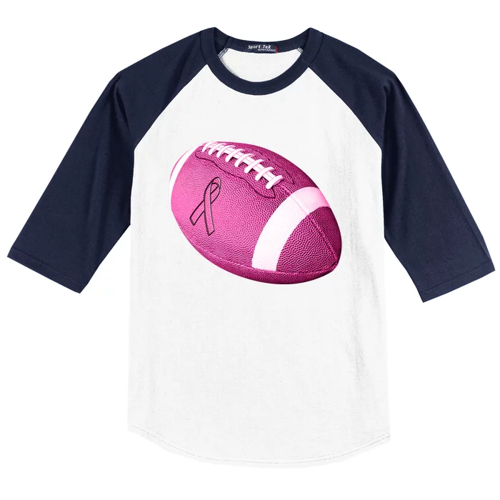 Breast Cancer Pink Football Baseball Sleeve Shirt