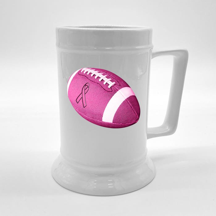 Breast Cancer Pink Football Front & Back Beer Stein