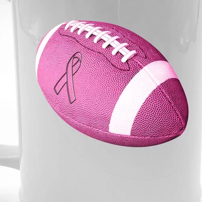 Breast Cancer Pink Football Front & Back Beer Stein