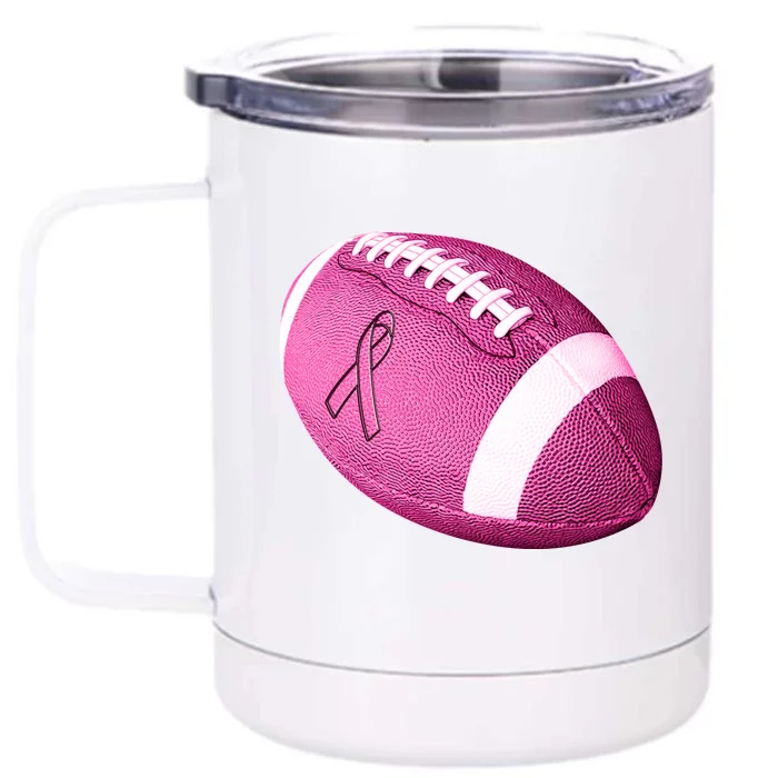 Breast Cancer Pink Football Front & Back 12oz Stainless Steel Tumbler Cup