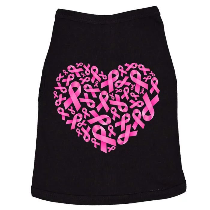 Breast Cancer Pink Ribbon Heart Doggie Tank