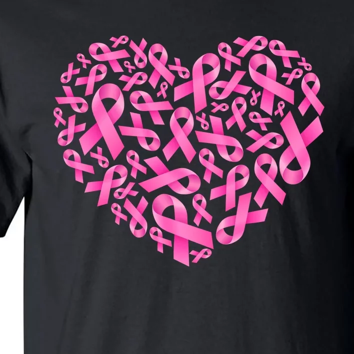 Breast Cancer Pink Ribbon Heart Tall T-Shirt