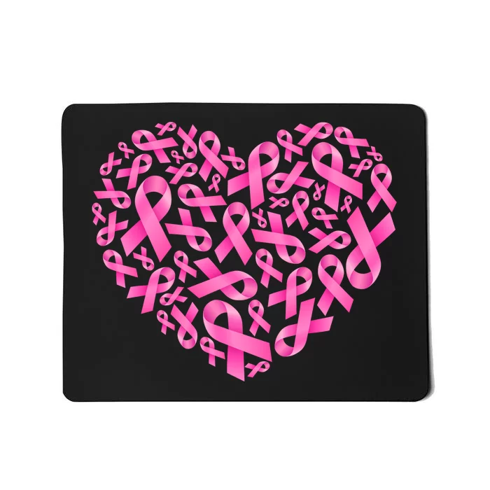 Breast Cancer Pink Ribbon Heart Mousepad