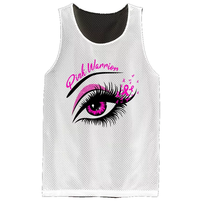 Breast Cancer Pink Warrior Pink Ribbon Mesh Reversible Basketball Jersey Tank