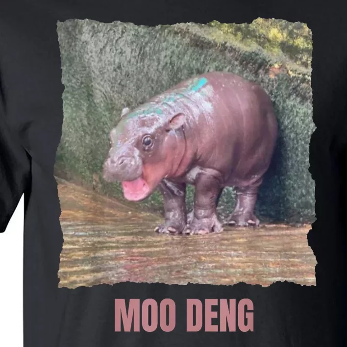 Baby Cute Pygmy Hippo Moo Deng Funny Gift Tall T-Shirt