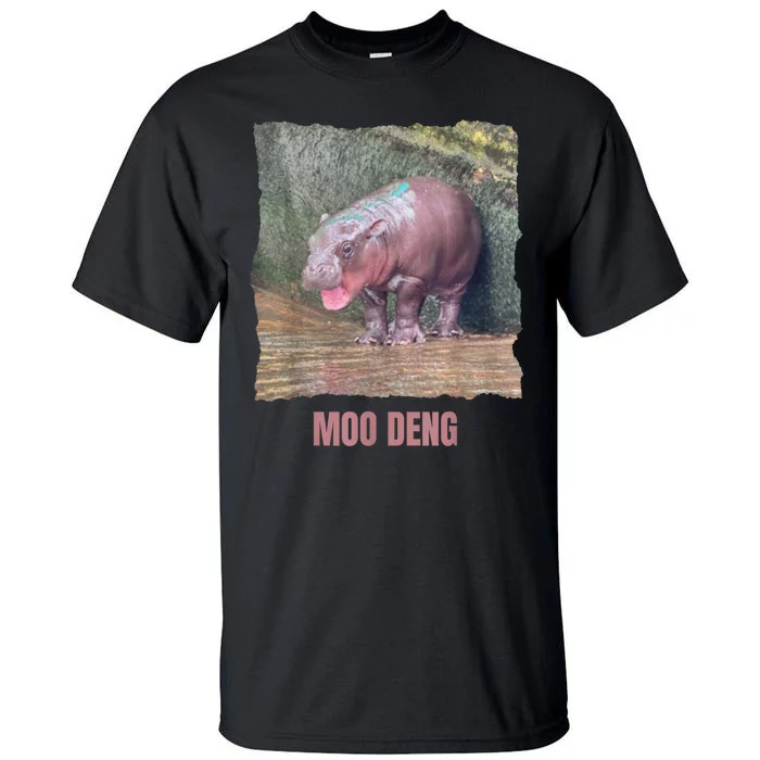 Baby Cute Pygmy Hippo Moo Deng Funny Gift Tall T-Shirt