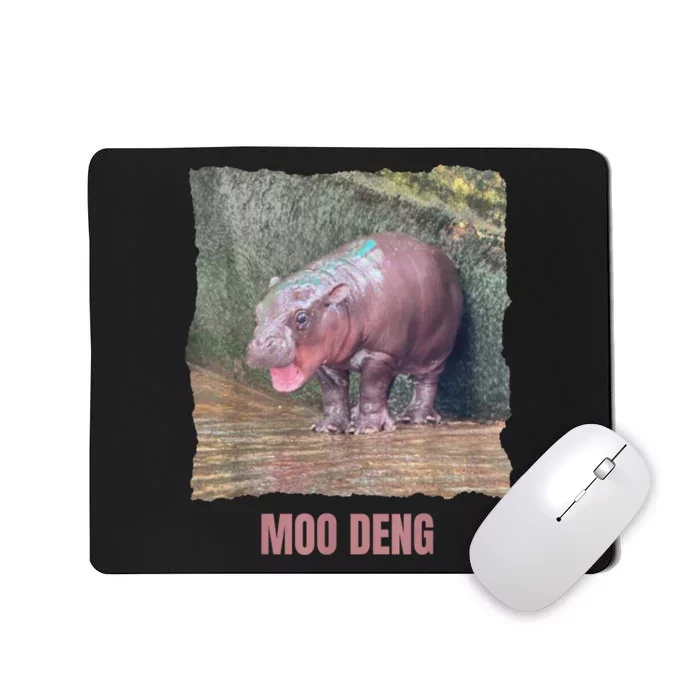 Baby Cute Pygmy Hippo Moo Deng Funny Gift Mousepad