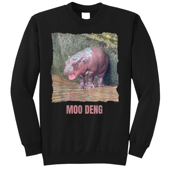 Baby Cute Pygmy Hippo Moo Deng Funny Gift Tall Sweatshirt