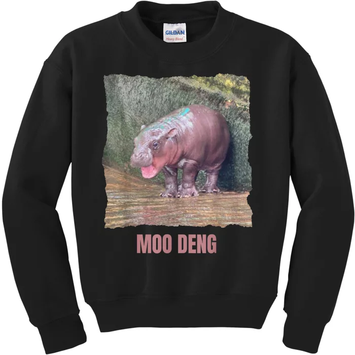 Baby Cute Pygmy Hippo Moo Deng Funny Gift Kids Sweatshirt