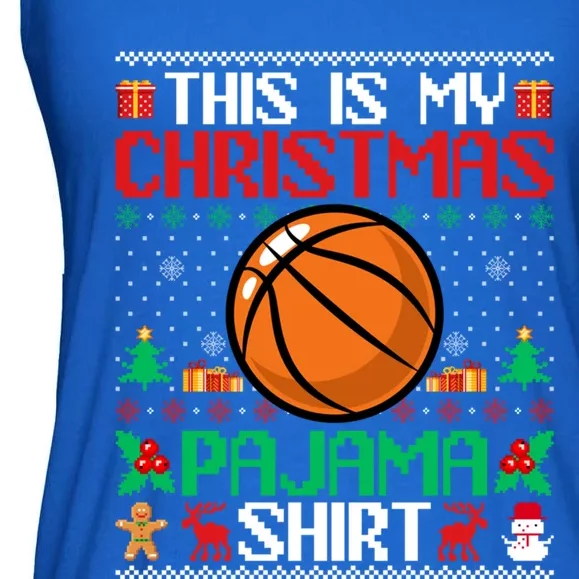 Basketball Christmas Pajama Gift Basketball Xmas Holiday Meaningful Gift Ladies Essential Flowy Tank