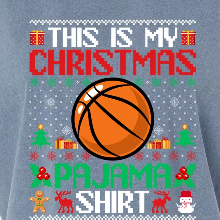 Basketball Christmas Pajama Gift Basketball Xmas Holiday Meaningful Gift Garment-Dyed Women's Muscle Tee