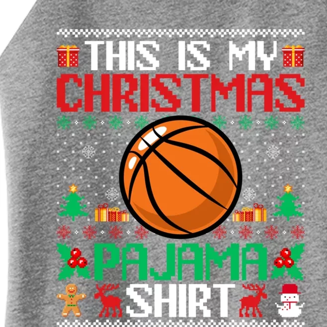 Basketball Christmas Pajama Gift Basketball Xmas Holiday Meaningful Gift Women’s Perfect Tri Rocker Tank