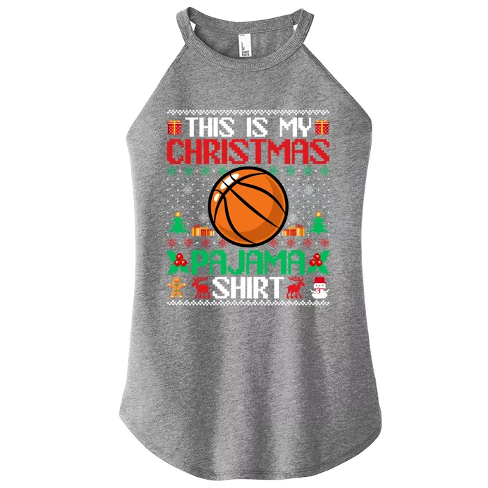 Basketball Christmas Pajama Gift Basketball Xmas Holiday Meaningful Gift Women’s Perfect Tri Rocker Tank