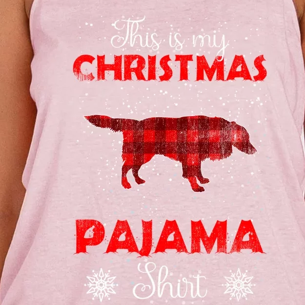 Border Collie Plaid Christmas Lover Xmas Outfit Gift Women's Knotted Racerback Tank