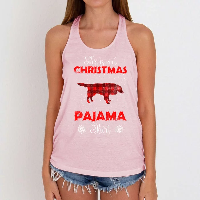 Border Collie Plaid Christmas Lover Xmas Outfit Gift Women's Knotted Racerback Tank