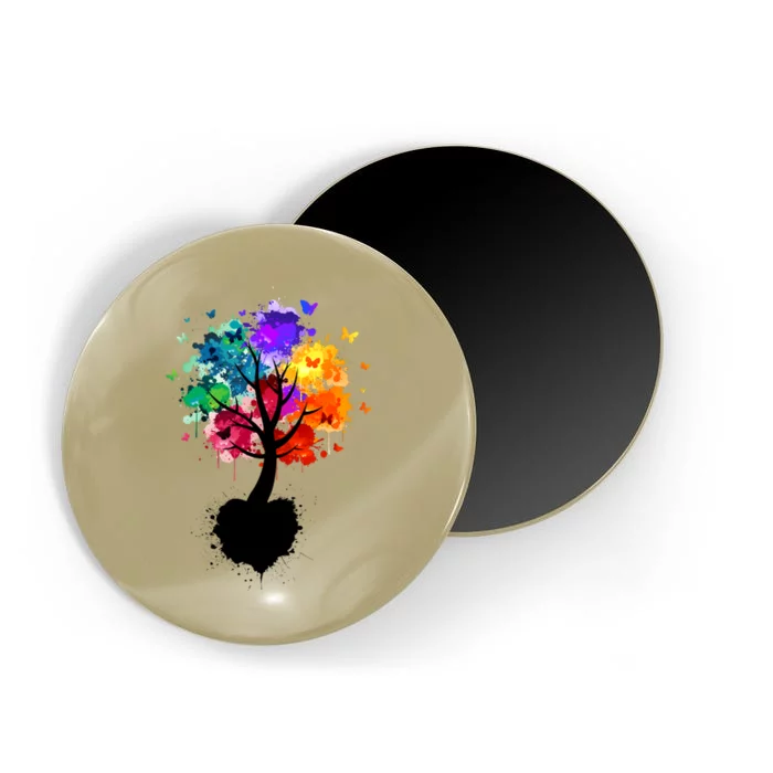 Bright Colorful Painted Butterfly Tree Magnet