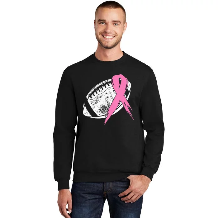 Breast Cancer Pink Ribbon Football Awareness Costume Tall Sweatshirt