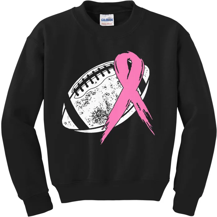 Breast Cancer Pink Ribbon Football Awareness Costume Kids Sweatshirt